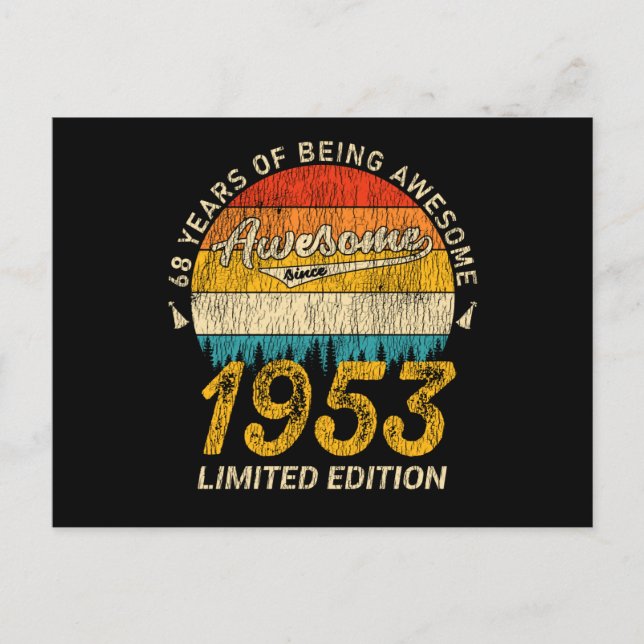 Carte Postale 72 Ans Vieil 1953 Rétro Génial Cadeau pour 72ème A (Devant)