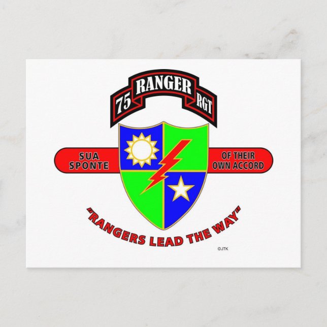 CARTE POSTALE 75E RÉGIMENT DE RANGERS "RANGERS DE L'ARMÉE" (Devant)