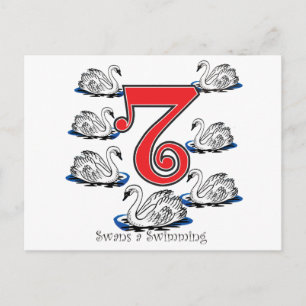 Carte Postale 7 Swans Natation