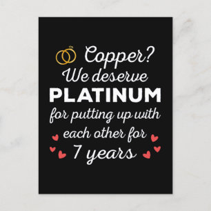 Carte Postale 7e Anniversaire de Mariage I - Couple Drôle en Cui