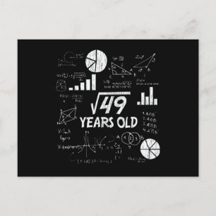 Carte Postale 7e anniversaire Racine carrée de 49 - 7 ans Bday