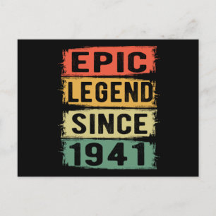 Carte Postale 80 ans Anniversaire 1941 Epic Legend 81e anniversa