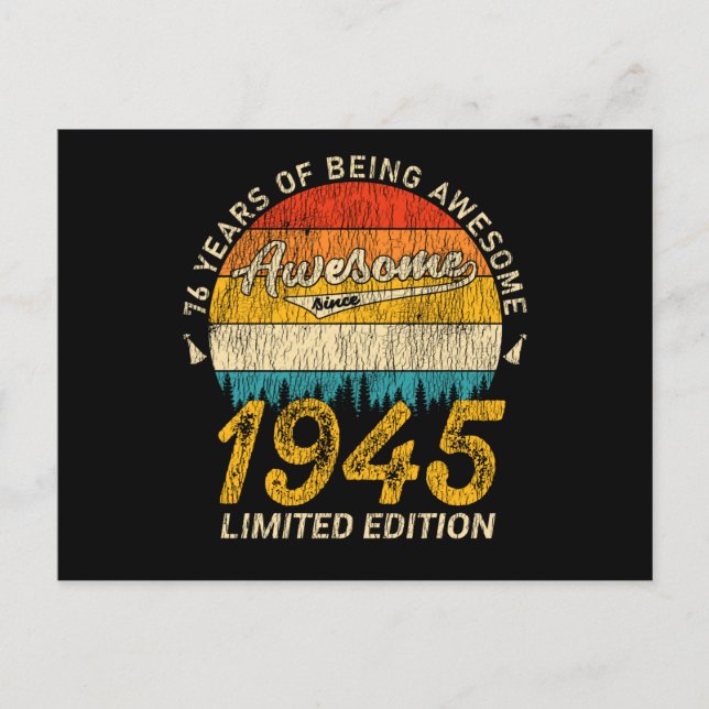 Carte Postale 80 Ans Anniversaire 1945 Superbe Cadeau pour 80ème (Devant)