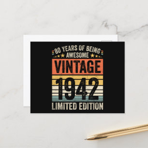 Carte Postale 80 Ans D'Être Vintage 1942