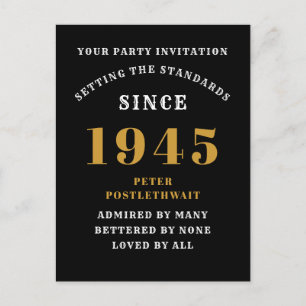 Carte Postale 80e anniversaire 1945 Black Gold