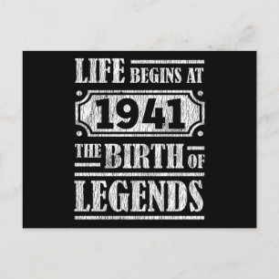 Carte Postale 84 Ans 1941 Naissance d'une Légende 84e Anniversai