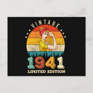 Carte Postale 84 Ans Anniversaire 1941 Vintage 84e Anniversaire 