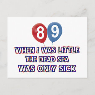 Carte Postale 89 ans mer morte conception d'anniversaire