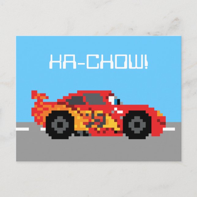 Carte Postale 8 bits Lightning McQueen (Devant)