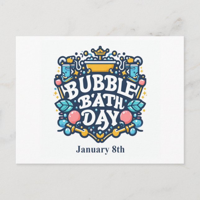Carte Postale 8 janvier - Jour du bain des bulles (Devant)