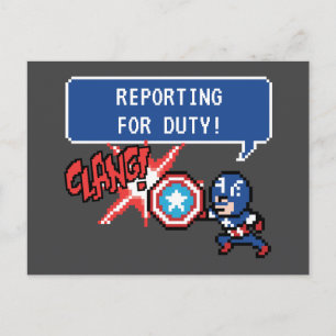 Carte Postale 8Bit Captain America Attaque - Présentation au dev