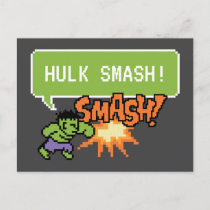 Carte Postale 8Bit Hulk Attack - Hulk Smash!