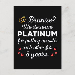 Carte Postale 8ème anniversaire Mariage I - Bronze Funny Couple
