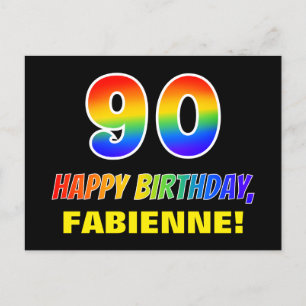 Carte Postale 90e anniversaire : Bold, amusant, simple, arc-en-c