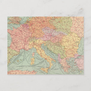 Carte Postale 910 Lignes de communication, Europe centrale