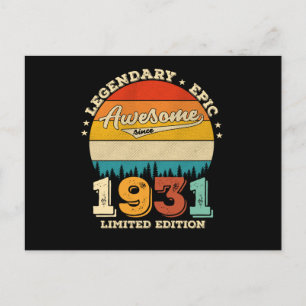 Carte Postale 91 Ans Awesome depuis 1931 91e Anniversaire Cadeau