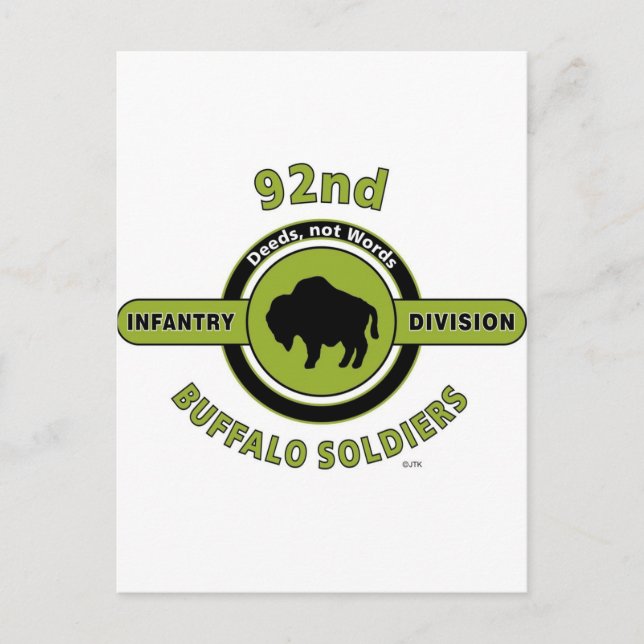 CARTE POSTALE 92E DIVISION D'INFANTERIE "SOLDATS BUFFALO" (Devant)