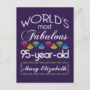 Carte Postale 95e anniversaire plus fabuleux gemmes colorées vio
