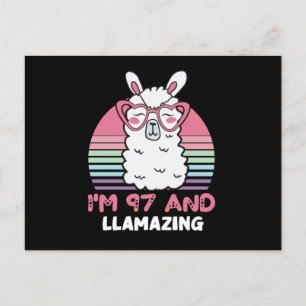 Carte Postale 97e anniversaire Llamazing Llama 97 ans Anniversai