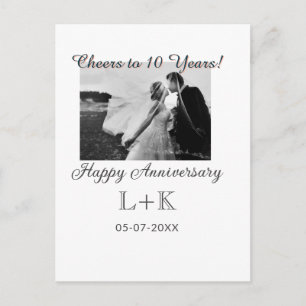 Carte Postale À 10 ans de mariage joyeux anniversaire ajouter un