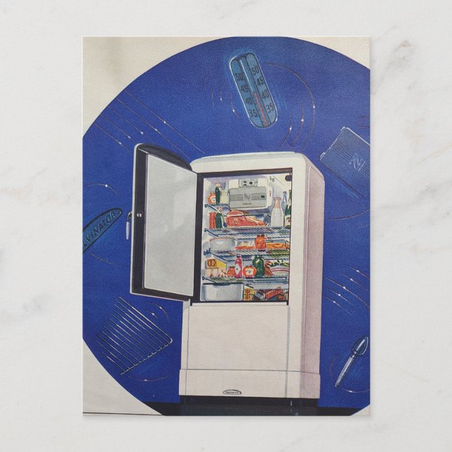 Carte Postale A 1930s era refrigerator ad (Devant)