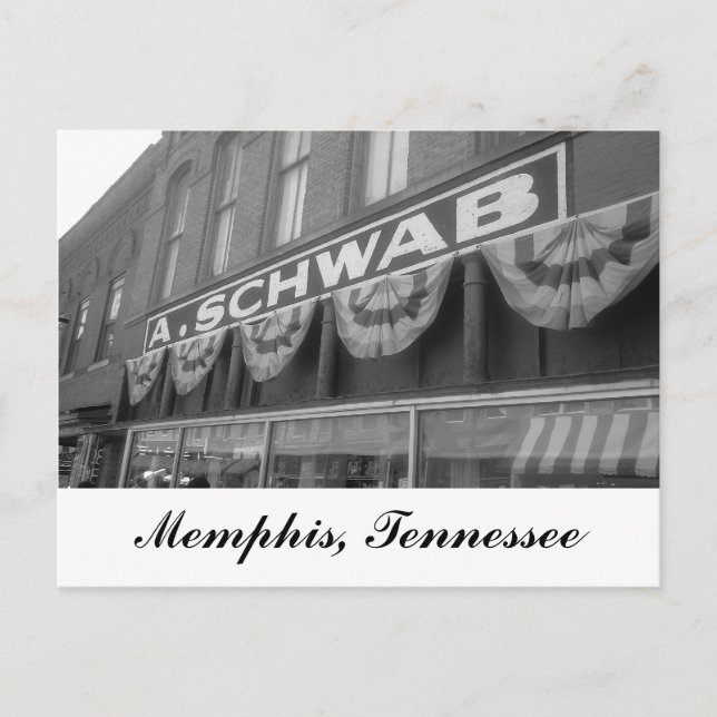 Carte Postale A. Boutique Schwab Memphis Tennessee (Devant)