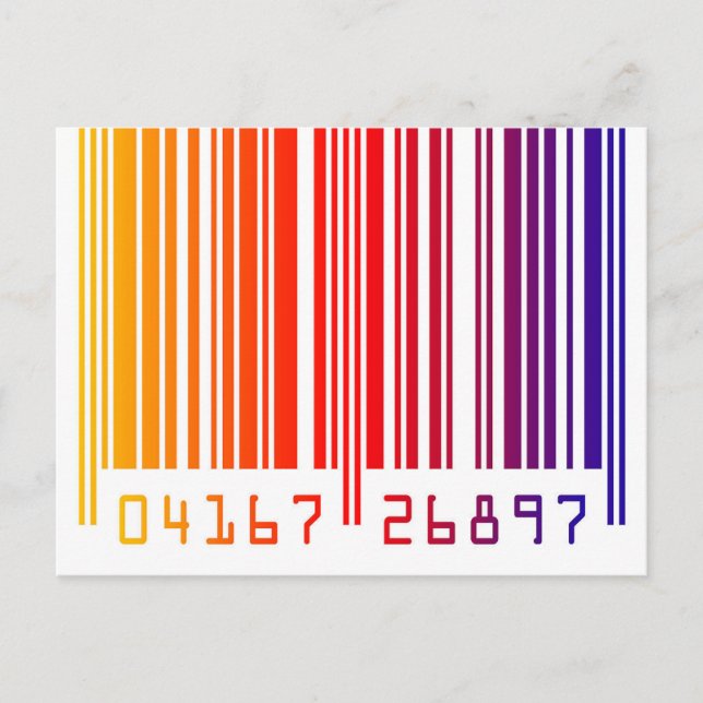Carte postale à code-barres coloré (Devant)