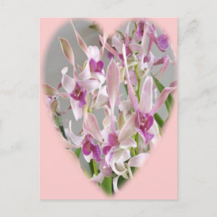 carte postale à coeur d'orchidée