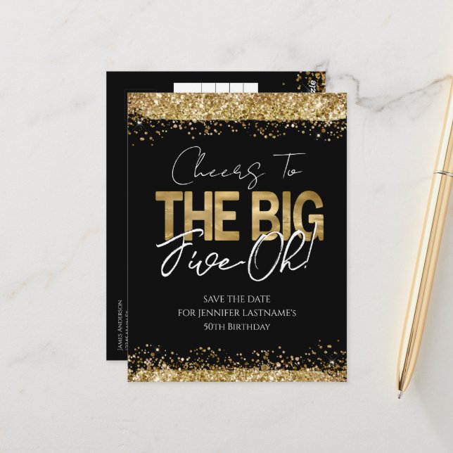 Carte postale à conserver pour les 50 ans de naiss (Devant/Arrière en situation)