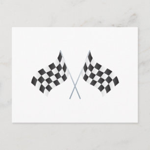 Carte Postale à damiers graphique indicateurs de course