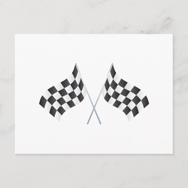 Carte Postale à damiers graphique indicateurs de course (Devant)