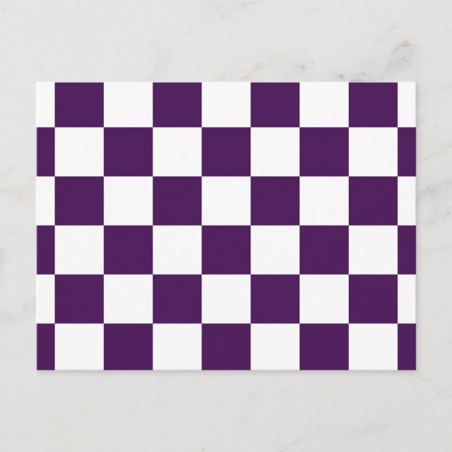 Carte Postale à damiers violet et blanc (Devant)