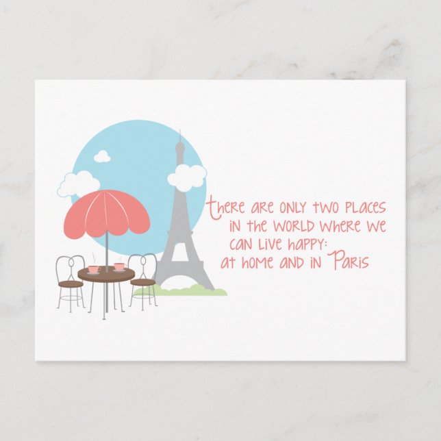 Carte Postale A domicile ou à Paris (Devant)