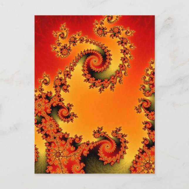 Carte postale à double spirale flamboyante (Devant)
