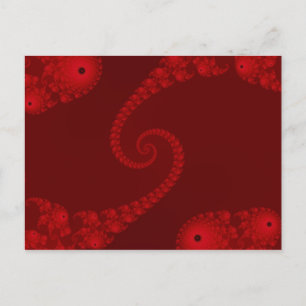 Carte postale à double spirale rouge profond