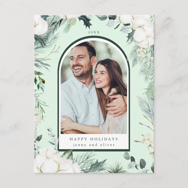 Carte Postale À feuillage persistant & Fleurs de coton Arch Phot (Devant)