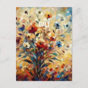 Carte postale à fleurs dali