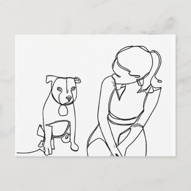 Carte Postale A Girl and Her Dog (Devant)