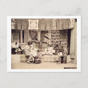 Carte Postale A Japanese cloth store, c.1890 (main coloured phot