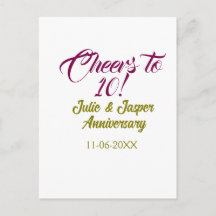 À la 10e anniversaire de mariage mauve or