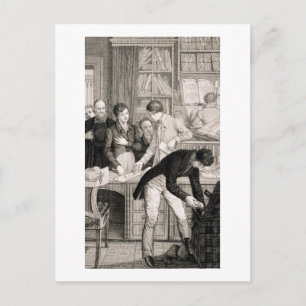 Carte Postale À la Banque, vers 1800 (gravure)
