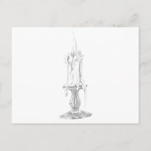 Carte postale à la bougie