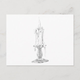 Carte postale à la bougie