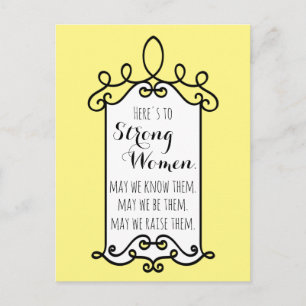 Carte Postale À la femme forte Cadre jaune motivationnel