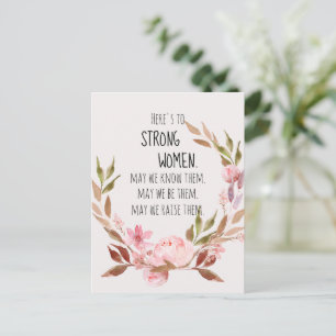 Carte Postale À la force des femmes Pink Peony 