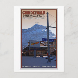 Carte Postale À la gare de Grindelwald