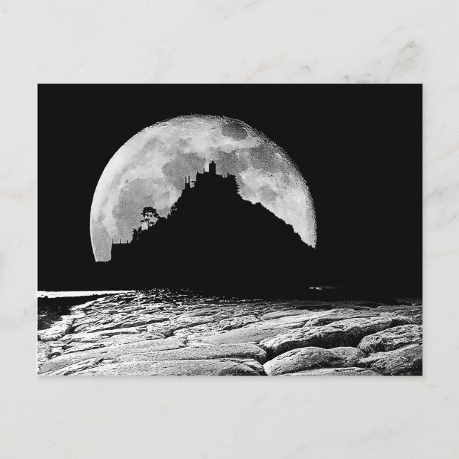 Carte Postale À la lumière de la lune argentée. (Devant)