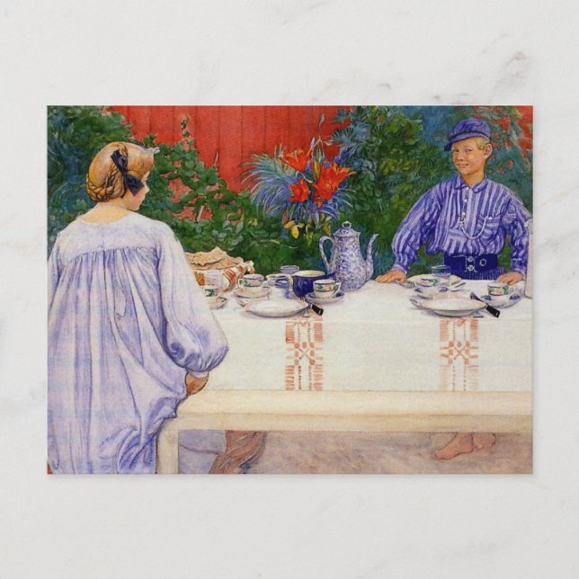 Carte Postale À la Table des petits déjeuners 1910 (Devant)