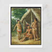 A Leeward Islands Carib Family outside a Hut, c.17