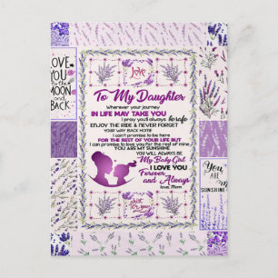 Carte Postale À ma fille, ma petite fille, je t'aime pour toujou